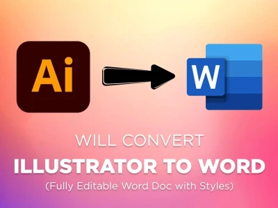 Convert AI to Word, Convert Illustrator to fully editable Word Doc
