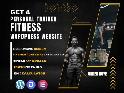 A fitness, gym, yoga, sports, workout or personal trainer website