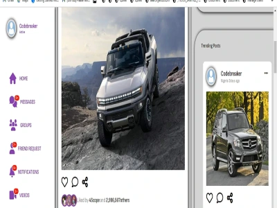A social media frontend designed with HTML, CSS AND JAVASCRIPT | Upwork