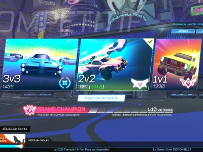 A higher level and rank on Rocket League