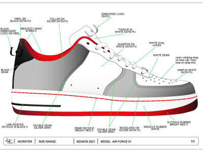 An outstanding shoe design for men, women or kids with complete tech pack.