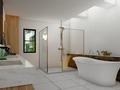 Interior render of a room