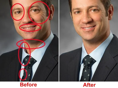 Photo retouching, image editing and photo editing services for print or web
