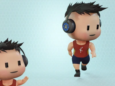 Start pack simple character low poly for games with pbr texturing.