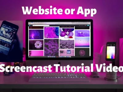 Screencast tutorial explainer video for website or app
