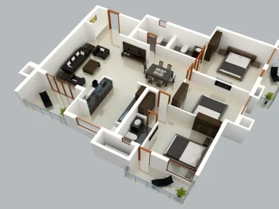 3d floor plan of your 2d floor plan