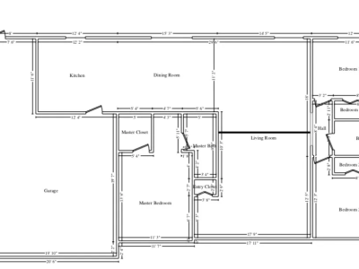 The sketch of floor plans based on matterport scans