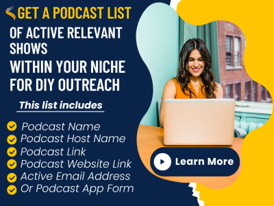 Podcast List of Active Relevant Shows Within Your Niche for DIY Outreach