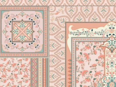 An exclusive and modern hand-painted rug and carpet design