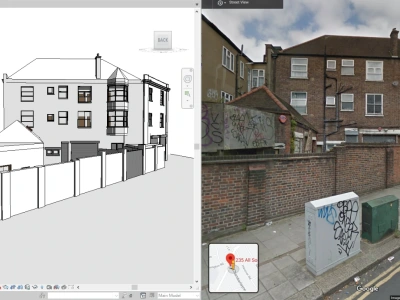 An existing building into Revit BIM from autoCAD file and google map/photos