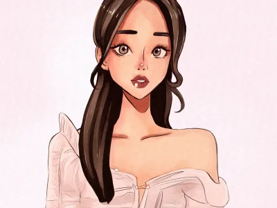 Portrait hand drawn or digital