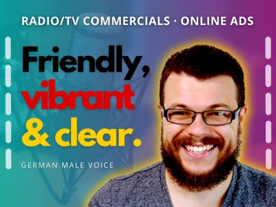 A German male voice over for a RADIO/TV COMMERCIAL or ONLINE AD