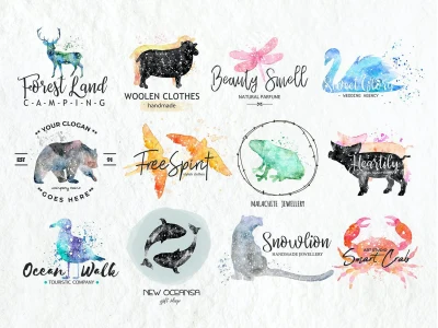 A professional watercolor and feminine logo for your business