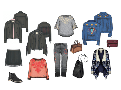 The amazing fashion flat sketches!
