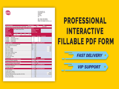 Professional Interactive Fillable PDF form