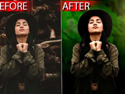 Model photo retouching and editing