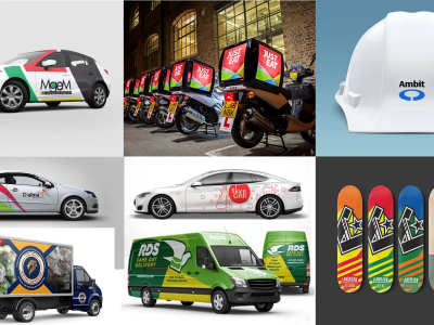Vehicle branding wrap for car truck caravan bus trailer bike helmet sticker