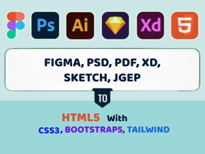 Figma to HTML| PSD to HTML | jpeg, jpg to HTML | bootstrap, tailwind ...