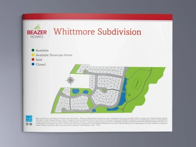 A subdivision site plan to be used for marketing & sale of residential lots