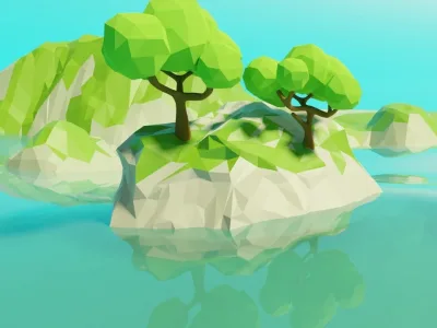 A 3D model in low and high poly design by using blender