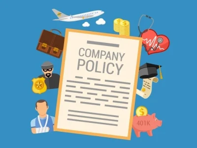 A draft policy manual and employee handbook