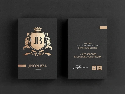 A fantastic luxury, minimalist, gold foil business card design
