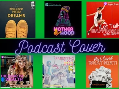 A creative podcast cover art or podcast logo design for your podcast series