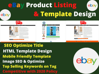 EBay SEO product listing with HTML template nice design