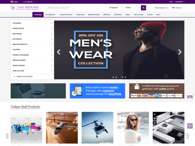 A complete multi vendor ecommerce website for your business