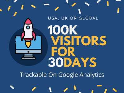 100k Website Visitors 100,000 Traffic for 30 days