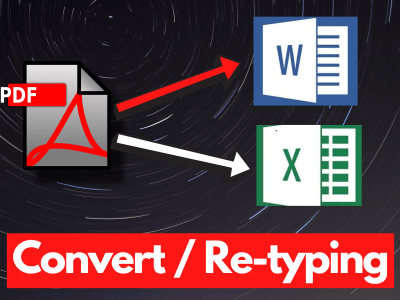 PDF/Image/Screenshot non-editable file converted in Word/Excel within 24 hr