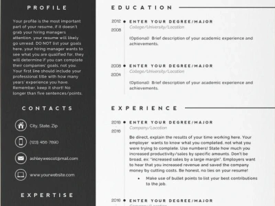 Contemporary and modern resume templates