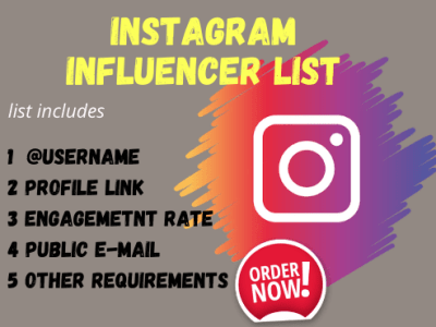 Instagram influencers list and Influencer Marketing campaign management