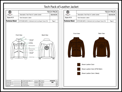 A nice Fashion Tech Pack Fashion Sketch for your clothing brand Garments