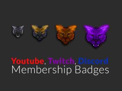 Awesome membership badges for your Youtube, Twitch or Discord channels🤩.