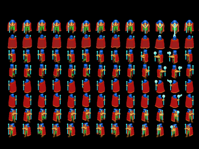 Isometric Pixel art in 8 Bit or 16 Bit Sprite-sheet and gif