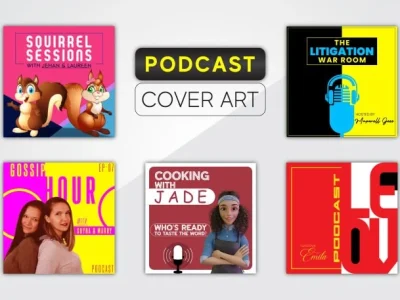 An eye catching podcast cover art design