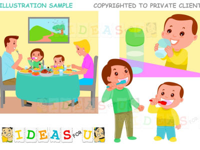 Colorful vector cartoon in flat style