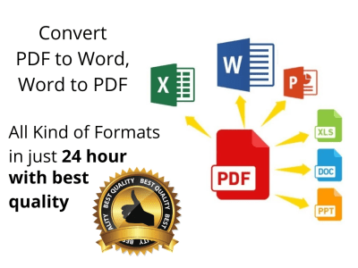 PDF/Image/Handwritten converted into MS Word/MS Excel within 24 hours