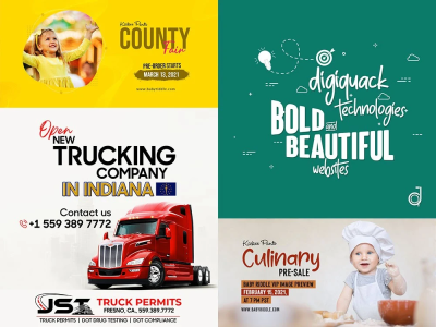 Creative Facebook, Instagram, Linkedin, Twitter, Youtube, website, banner