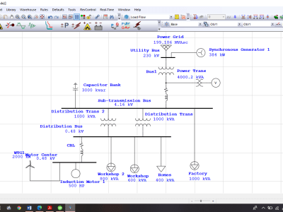 Power flow analysis on MATLAB/Simulink or ETAP