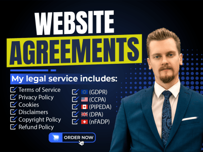 Web/App Personalize Terms and Conditions, Terms of Service + Privacy Policy