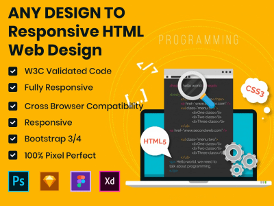 Any design to responsive web design | Upwork