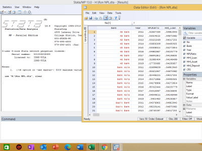 Model building, linear regression analysis and other test in STATA and SPSS