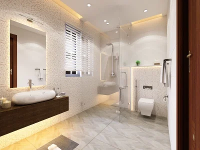 Bath and Kitchen interior 3d design and visualization