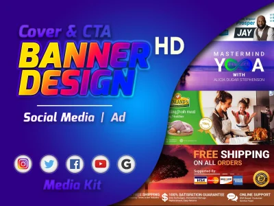 Facebook cover, social media banner, website banner & Google Banner for Ads
