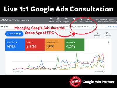 1:1 Google Ads Consultation, Coaching, Training from 17 Yrs Exp Trainer