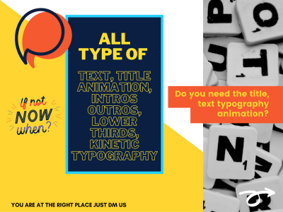 Text, title animation, intros outros, lower thirds, Kinetic typography