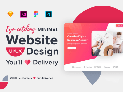 Professional and Minimal website UI UX design, Figma , Landing page design