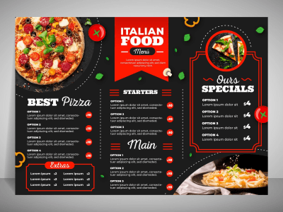 An amazing restaurant & bar menu, food menu, price list & menu board design